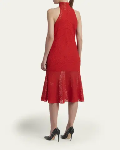 McQueen Spider Lace Halter Midi Dress | Thumbnail 3