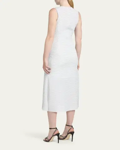 Alexander McQueen Sleeveless Shimmer A-Line Midi Dress | Thumbnail 3 Alexander McQueen Sleeveless Shimmer A-Line Midi Dress | Thumbnail 3