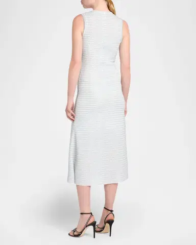 Alexander McQueen Sleeveless Shimmer A-Line Midi Dress | Thumbnail 7 Alexander McQueen Sleeveless Shimmer A-Line Midi Dress | Thumbnail 7