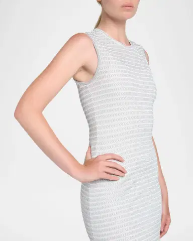 Alexander McQueen Sleeveless Shimmer A-Line Midi Dress | Thumbnail 9 Alexander McQueen Sleeveless Shimmer A-Line Midi Dress | Thumbnail 9