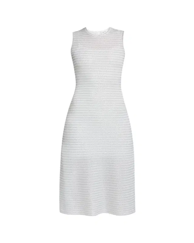 McQueen Sleeveless Shimmer A-Line Midi Dress