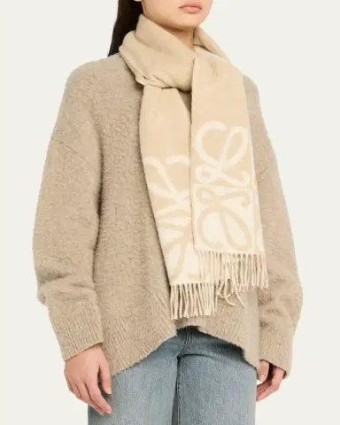 Loewe Wool and Cashmere Anagram Scarf | Thumbnail 3