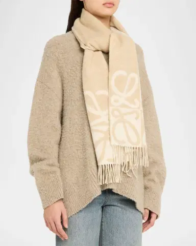 Loewe Wool and Cashmere Anagram Scarf | Thumbnail 6