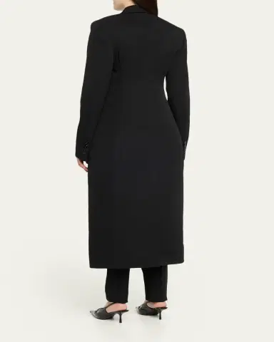 Stella McCartney Flower Embroidered Wool Double-Breasted Long Coat | Thumbnail 3 Stella McCartney Flower Embroidered Wool Double-Breasted Long Coat | Thumbnail 3