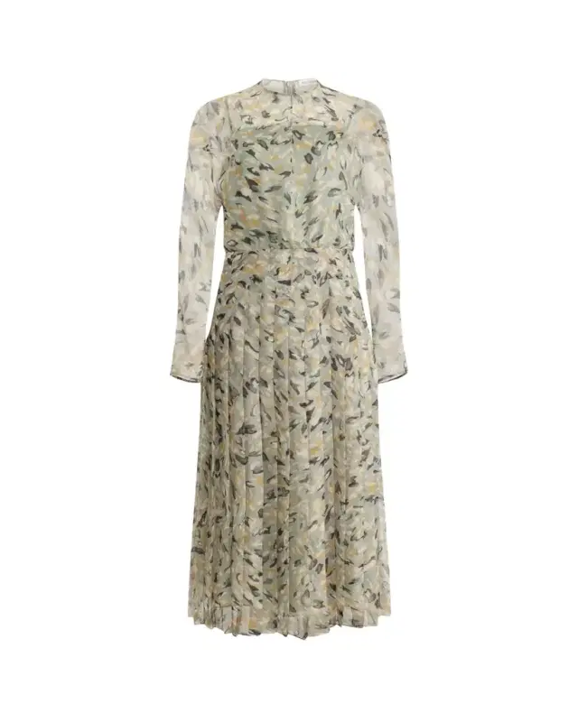 Altuzarra Birdy Printed Chiffon Long-Sleeve Maxi Dress