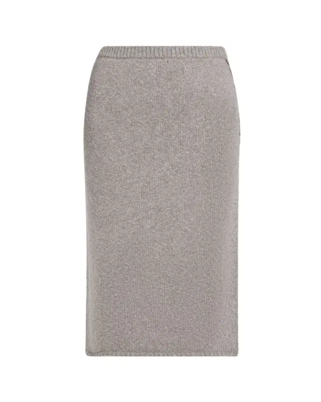 The Elder Statesman Glacier Cashmere Knit Midi Skirt