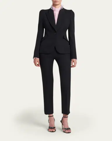 Alexander McQueen Puff-Sleeve Grain De Poudre Jacket | Thumbnail 2