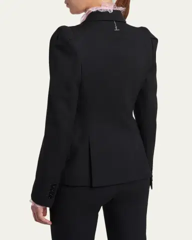 Alexander McQueen Puff-Sleeve Grain De Poudre Jacket | Thumbnail 3