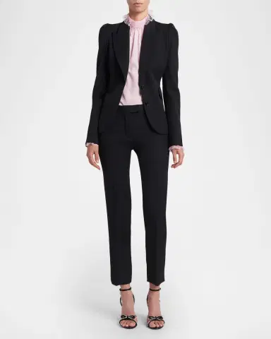 Alexander McQueen Puff-Sleeve Grain De Poudre Jacket | Thumbnail 6