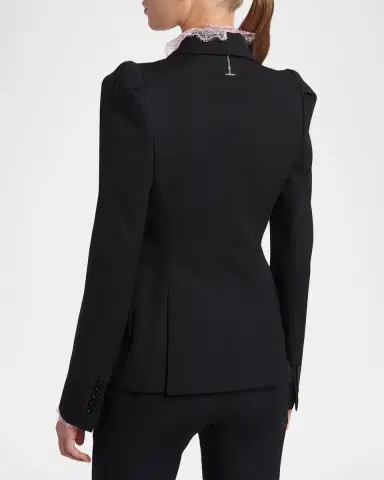 Alexander McQueen Puff-Sleeve Grain De Poudre Jacket | Thumbnail 7