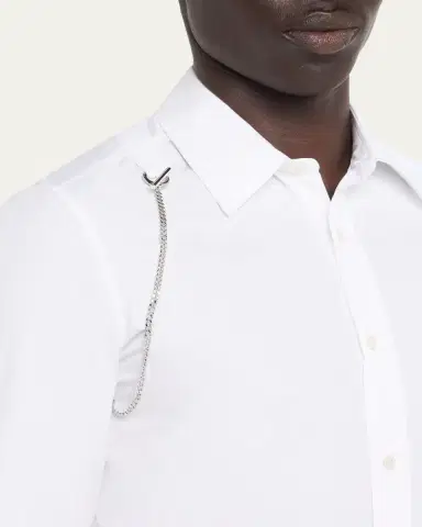Alexander McQueen Men's T-Chain Harness Sport Shirt | Thumbnail 5