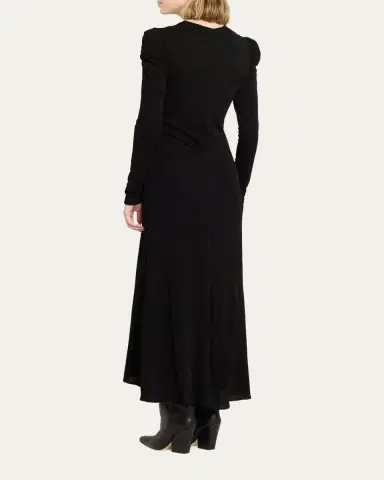 Isabel Marant Nejma Ruched Long-Sleeve Maxi Dress | Thumbnail 3 Isabel Marant Nejma Ruched Long-Sleeve Maxi Dress | Thumbnail 3