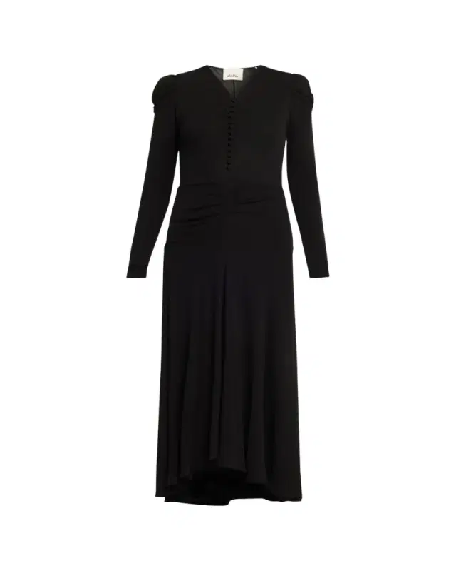 Nejma Ruched Long-Sleeve Maxi Dress