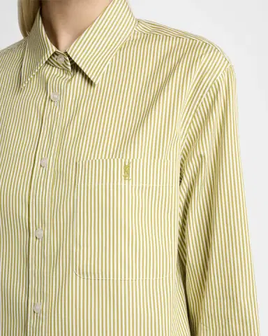 Saint Laurent Striped Cotton Poplin Button-Down Shirt | Thumbnail 4 Saint Laurent Striped Cotton Poplin Button-Down Shirt | Thumbnail 4