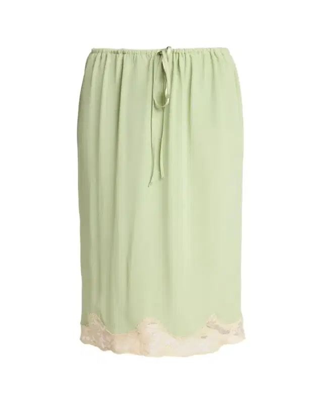 Saint Laurent Lace-Trim Silk Midi Skirt