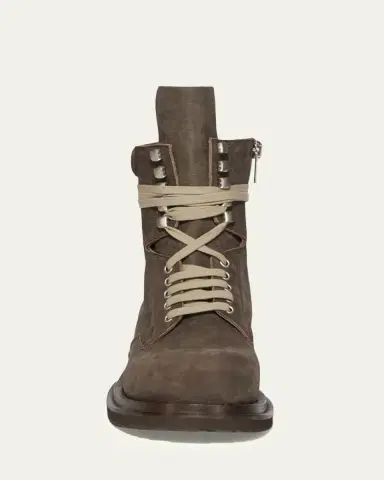 Rick Owens Men's Low Army Gabe Leather Lace-Up Ankle Boots | Thumbnail 3 Rick Owens Men's Low Army Gabe Leather Lace-Up Ankle Boots | Thumbnail 3