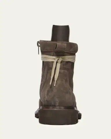 Rick Owens Men's Low Army Gabe Leather Lace-Up Ankle Boots | Thumbnail 4 Rick Owens Men's Low Army Gabe Leather Lace-Up Ankle Boots | Thumbnail 4