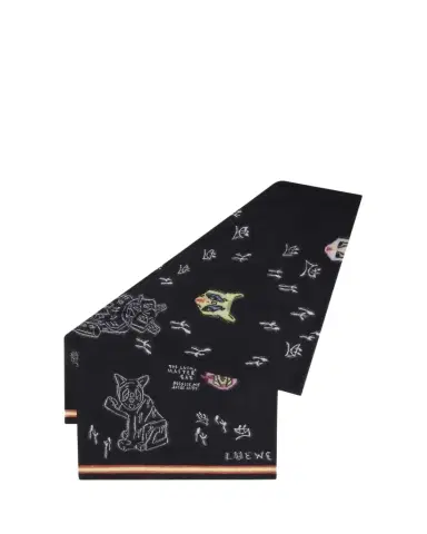 Loewe x Louis Wain Futuristic Cats Intarsia Scarf | Thumbnail 1 Loewe x Louis Wain Futuristic Cats Intarsia Scarf | Thumbnail 1