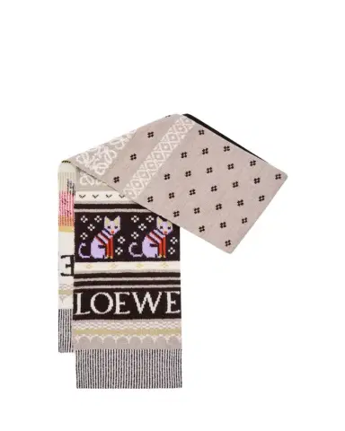 Loewe x Louis Wain Futurist Cat Fair Isle Scarf | Thumbnail 1 Loewe x Louis Wain Futurist Cat Fair Isle Scarf | Thumbnail 1