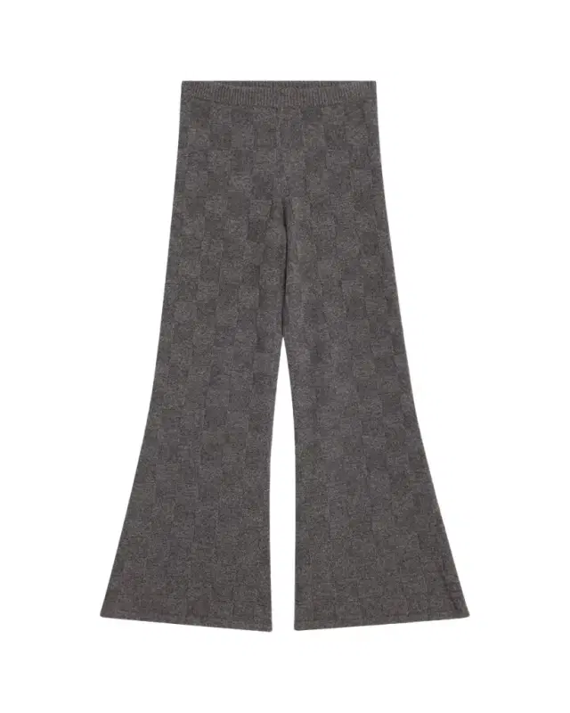 The Elder Statesman Cashmere Checkerboard Knit Flare Pants