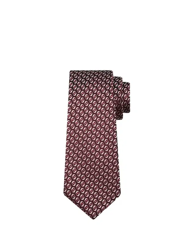 Men's Geometric Jacquard Silk 7-Fold Tie