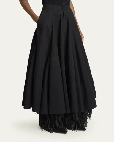 Balenciaga Cotton Godet Maxi Skirt | Thumbnail 4