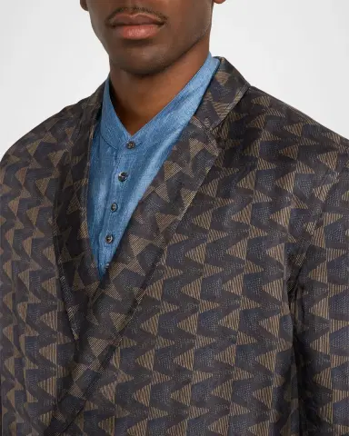 Giorgio Armani Geometric Single-Breasted Jacket | Thumbnail 9 Giorgio Armani Geometric Single-Breasted Jacket | Thumbnail 9