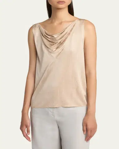 Giorgio Armani Cowl-Neck Metallic Jersey Top | Thumbnail 4 Giorgio Armani Cowl-Neck Metallic Jersey Top | Thumbnail 4