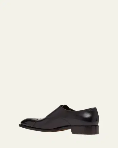Tom Ford Men's Vincent Burnished Leather Double Monk Strap Loafers | Thumbnail 4