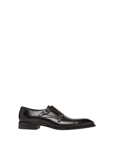 Tom Ford Men's Vincent Burnished Leather Double Monk Strap Loafers | Thumbnail 1