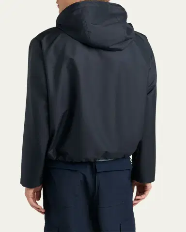 Giorgio Armani Men's Silk and Nylon Full-Zip Hoodie | Thumbnail 3 Giorgio Armani Men's Silk and Nylon Full-Zip Hoodie | Thumbnail 3