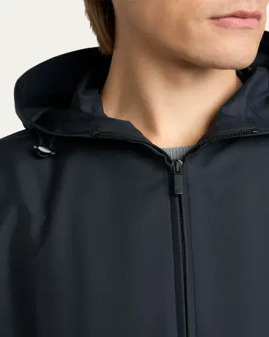 Giorgio Armani Men's Silk and Nylon Full-Zip Hoodie | Thumbnail 5 Giorgio Armani Men's Silk and Nylon Full-Zip Hoodie | Thumbnail 5