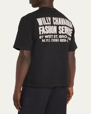 Willy Chavarria Men's Fashion Service Cotton T-Shirt | Thumbnail 3