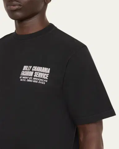 Willy Chavarria Men's Fashion Service Cotton T-Shirt | Thumbnail 5