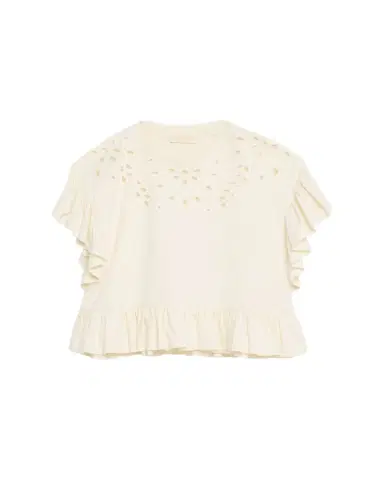 Ulla Johnson Mariana Embroidered Flutter-Sleeve Top | Thumbnail 1 Ulla Johnson Mariana Embroidered Flutter-Sleeve Top | Thumbnail 1