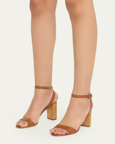 Aquazzura Sunseeker Leather Ankle-Strap Sandals | Thumbnail 2