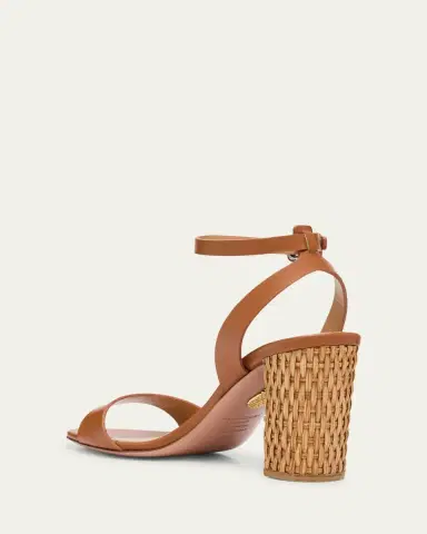 Aquazzura Sunseeker Leather Ankle-Strap Sandals | Thumbnail 4