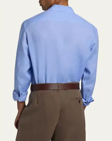 Giorgio Armani Men's Linen Classic-Fit Sport Shirt | Thumbnail 3