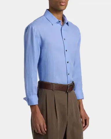 Giorgio Armani Men's Linen Classic-Fit Sport Shirt | Thumbnail 10