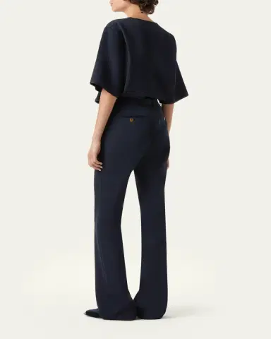 Loro Piana Kendrik Contrast-Waistband Bootcut-Leg Trousers | Thumbnail 3