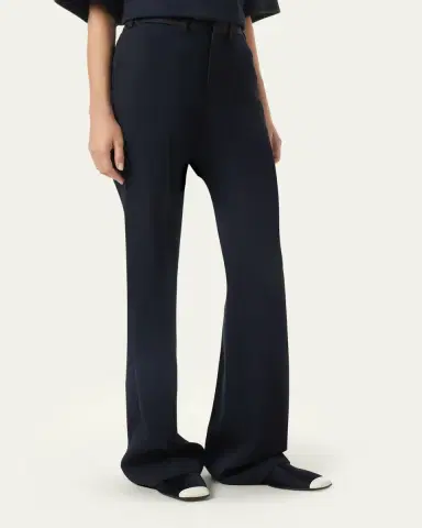 Loro Piana Kendrik Contrast-Waistband Bootcut-Leg Trousers | Thumbnail 4
