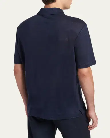 Giorgio Armani Men's Linen Classic-Fit Polo Shirt | Thumbnail 3