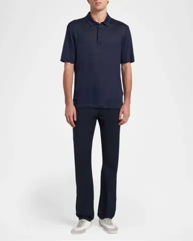 Giorgio Armani Men's Linen Classic-Fit Polo Shirt | Thumbnail 6