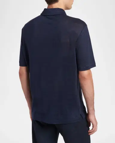 Giorgio Armani Men's Linen Classic-Fit Polo Shirt | Thumbnail 7