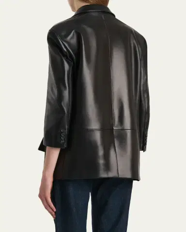 Khaite Palto Asymmetric Leather Jacket | Thumbnail 3