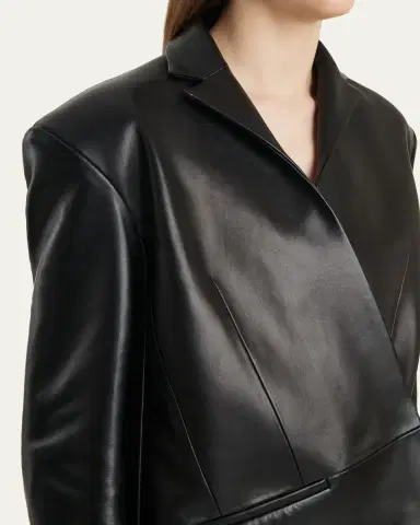 Khaite Palto Asymmetric Leather Jacket | Thumbnail 5