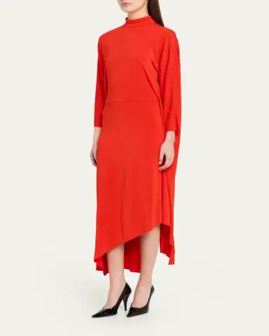 Willy Chavarria Cascada Asymmetric Draped Backless Midi Dress | Thumbnail 4