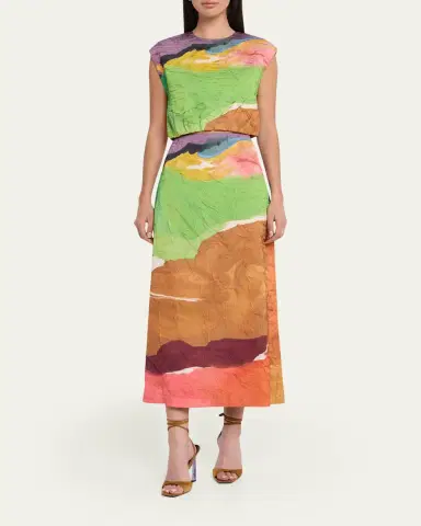 Ulla Johnson x Helen Frankenthaler Inez Satin Pencil Skirt | Thumbnail 2 Ulla Johnson x Helen Frankenthaler Inez Satin Pencil Skirt | Thumbnail 2