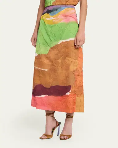 Ulla Johnson x Helen Frankenthaler Inez Satin Pencil Skirt | Thumbnail 4 Ulla Johnson x Helen Frankenthaler Inez Satin Pencil Skirt | Thumbnail 4