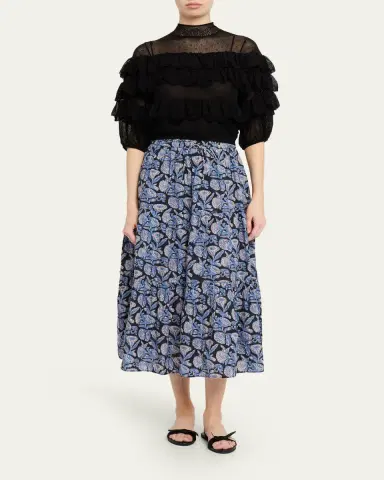Ulla Johnson Nessa Tiered Midi Skirt | Thumbnail 2